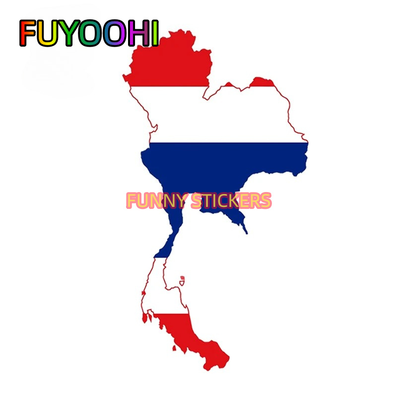 Car Accessories Thailand - Stiker Mobil Bendera Peta Thailand FUYOOHI