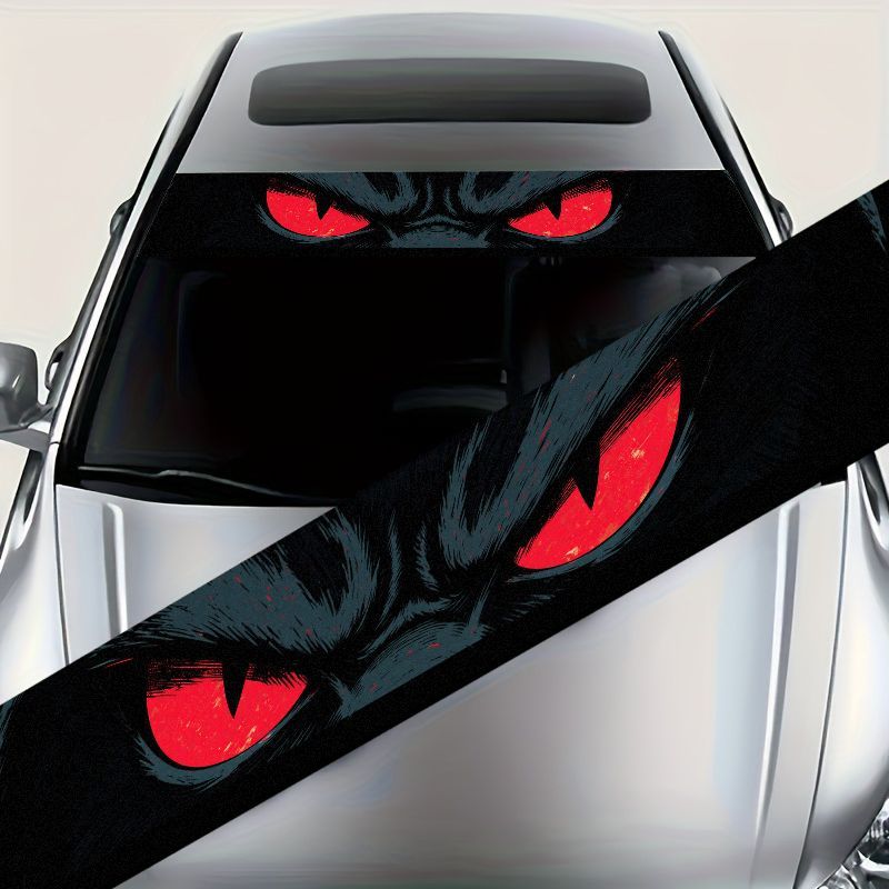Car Accessories Banner - Stiker Vinil Grafis Mata Merah Jahat