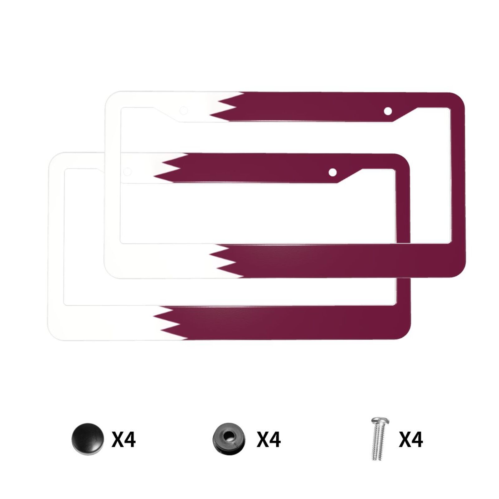 Car Accessories Qatar - Tempat Plat Nomor Pola Bendera Qatar