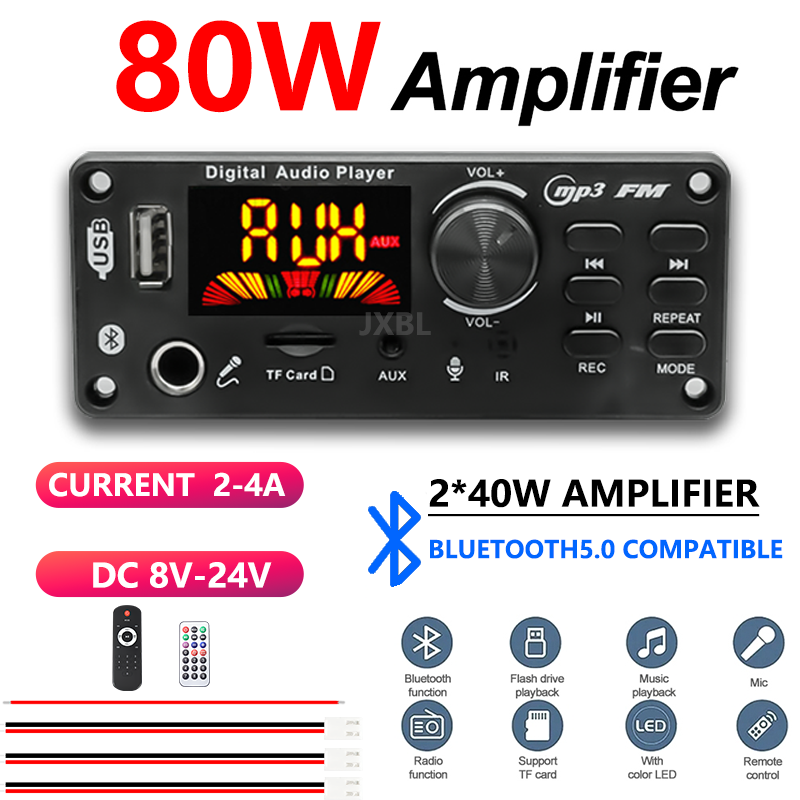 Fm Transmitter - Papan Dekoder MP3 Bluetooth 5.0 80W,