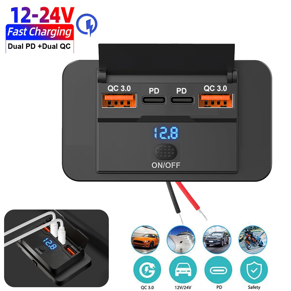 Car Accessories Thailand - Baru 4 port pengisi daya mobil