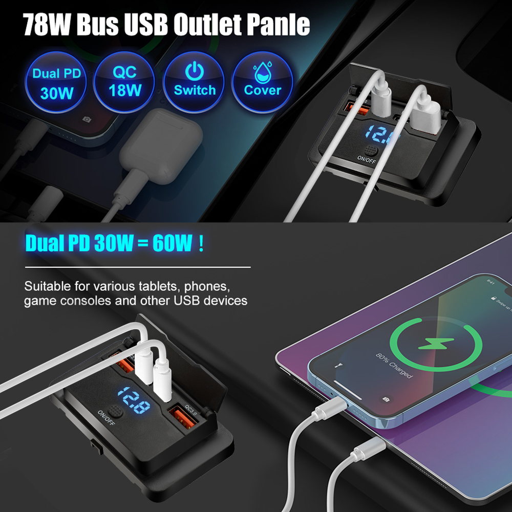 96W Dual PD QC3.0 3.0, pengisi - Car Accessories Thailand ulasan dan harga