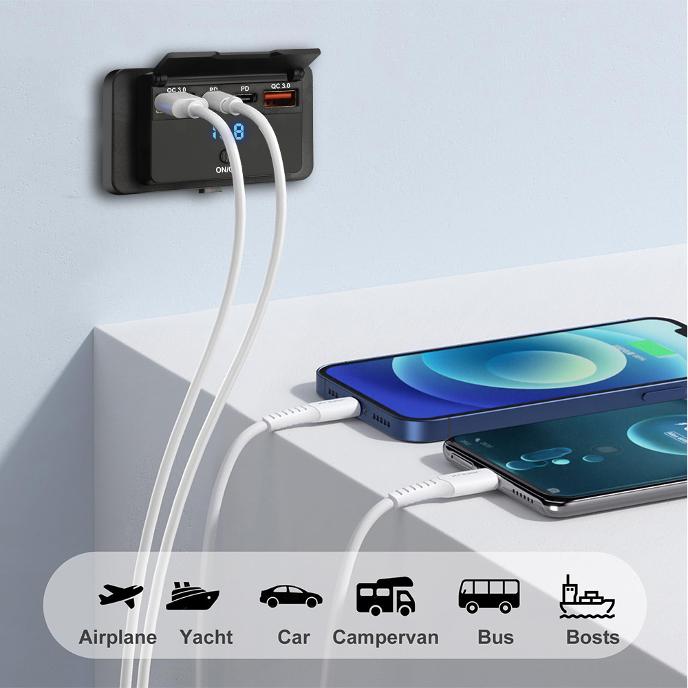 96W Dual PD QC3.0 3.0, pengisi - Car Accessories Thailand ulasan dan harga
