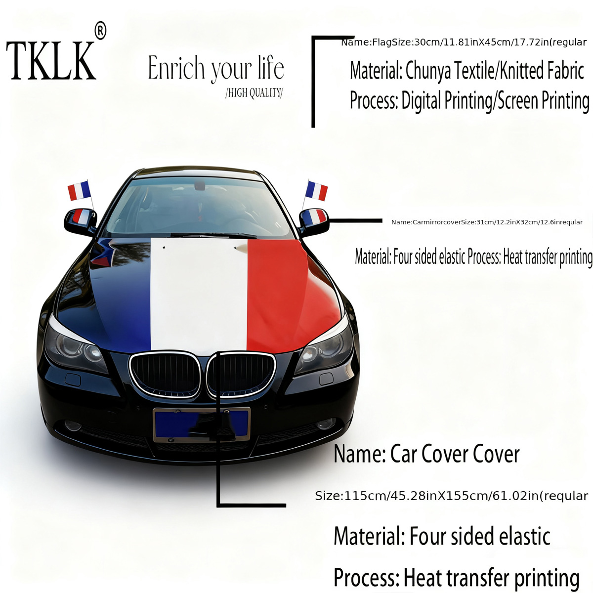 Penutup Bendera Prancis 155 Cm - Car Accessories Banner ulasan dan harga