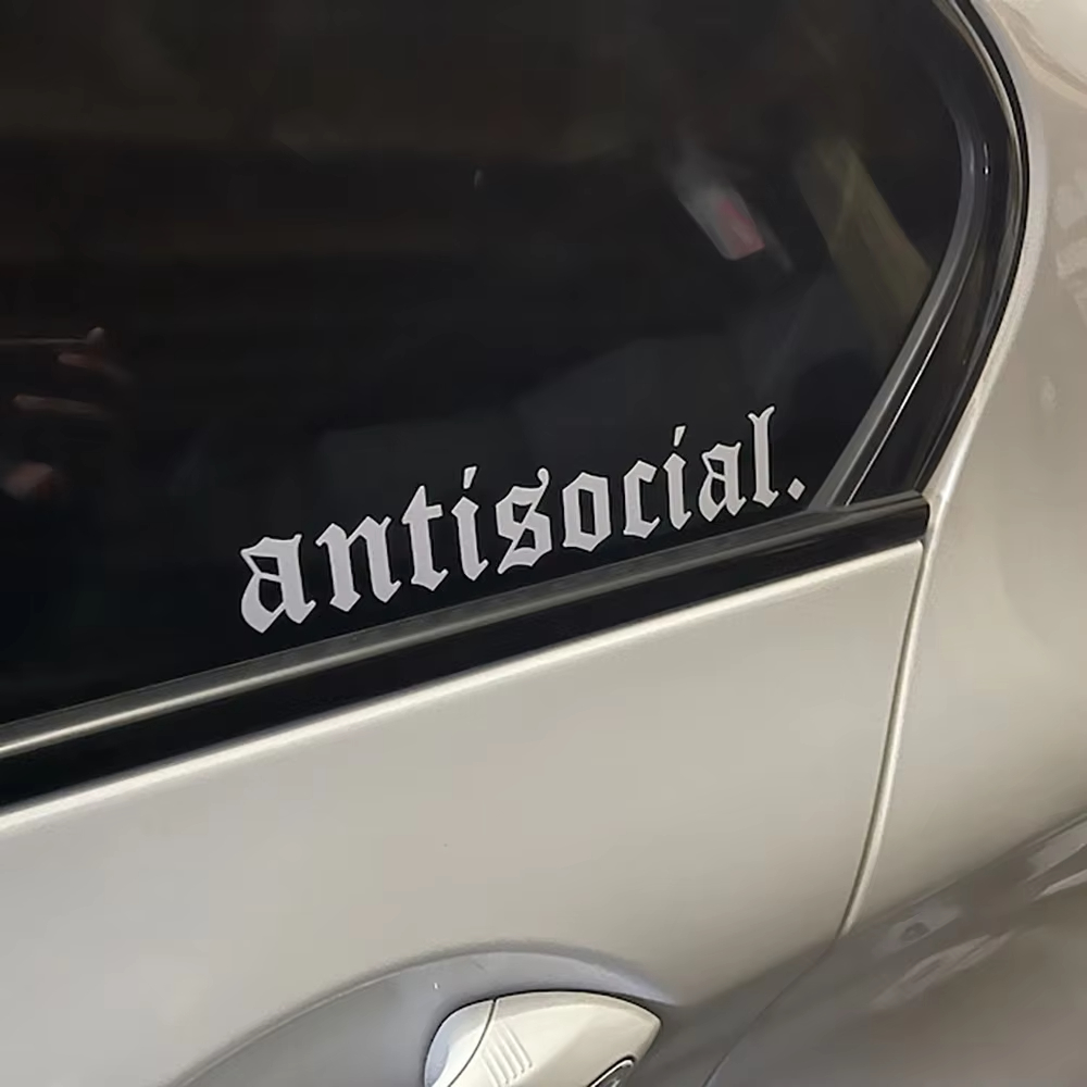1 Buah Stiker Mobil Antisocial - Car Accessories Banner ulasan dan harga