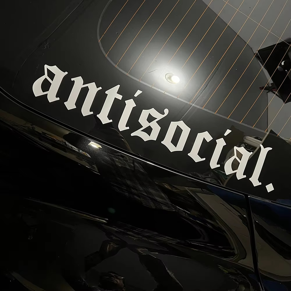 1 Buah Stiker Mobil Antisocial - Car Accessories Banner ulasan dan harga