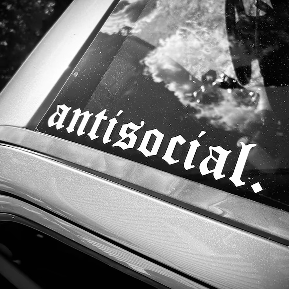 1 Buah Stiker Mobil Antisocial - Car Accessories Banner ulasan dan harga